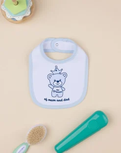 Prenatal Bavaglini-Bavaglino Bimbo "Teddy Prince” Azzurro