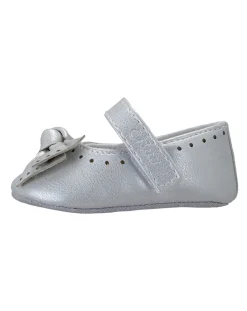 Chicco Scarpine E Calze-Bebe’/Ballerina Neya Argento Con Fiocco
