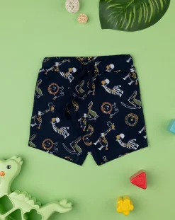 Prenatal Jeans Pantaloni E Salopette-Bermuda Bambino Blu Stampa Allover "Dino”