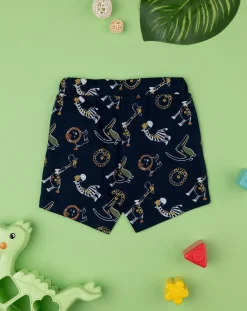 Prenatal Jeans Pantaloni E Salopette-Bermuda Bambino Blu Stampa Allover "Dino”