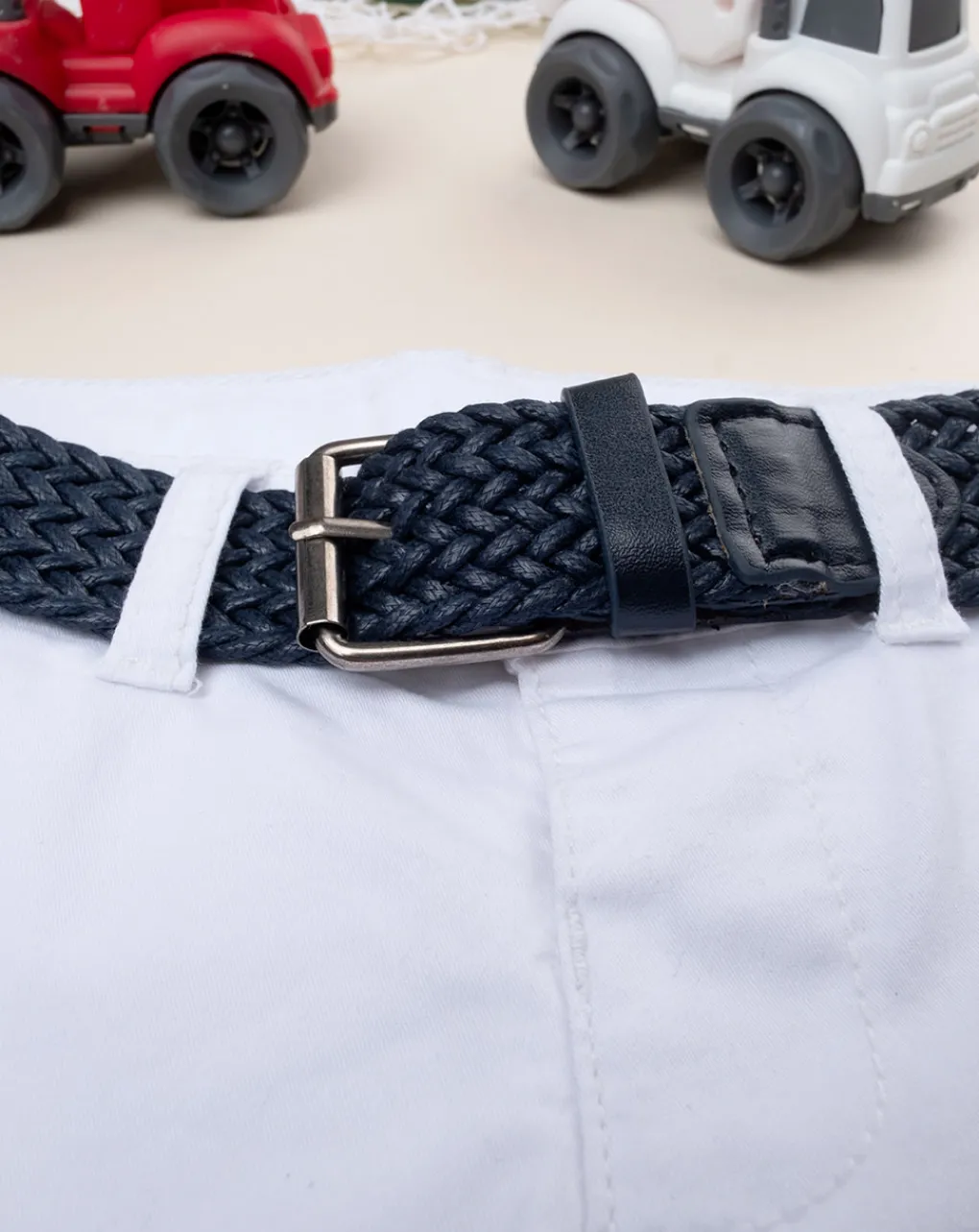 Prenatal Jeans Pantaloni E Salopette-Bermuda Bianco Da Bambino Twill