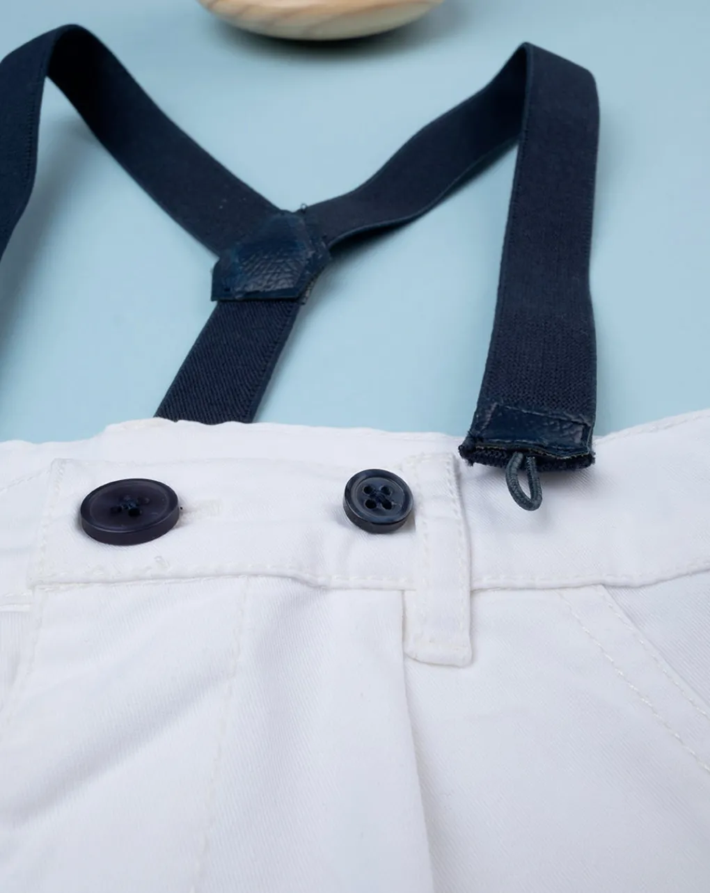 Prenatal Jeans Pantaloni E Salopette-Bermuda Eleganti In Twill Bianco Bimbo