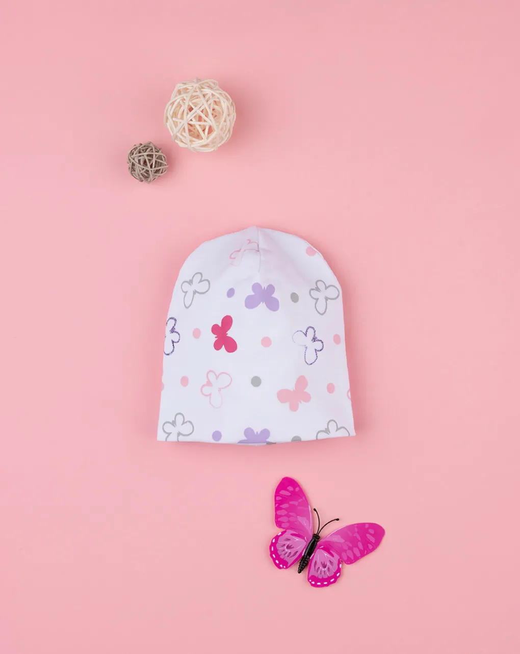 Prenatal Cappelli E Accessori-Berretto Bambina Jersey "Farfalle”