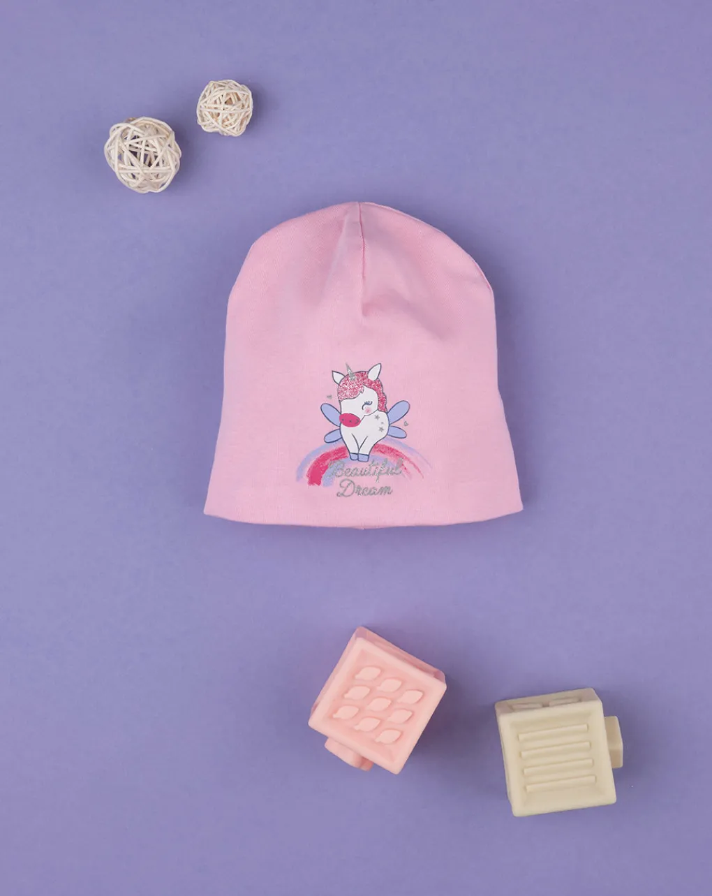 Prenatal Cappelli E Accessori-Berretto Bimba Jersey Unicorno