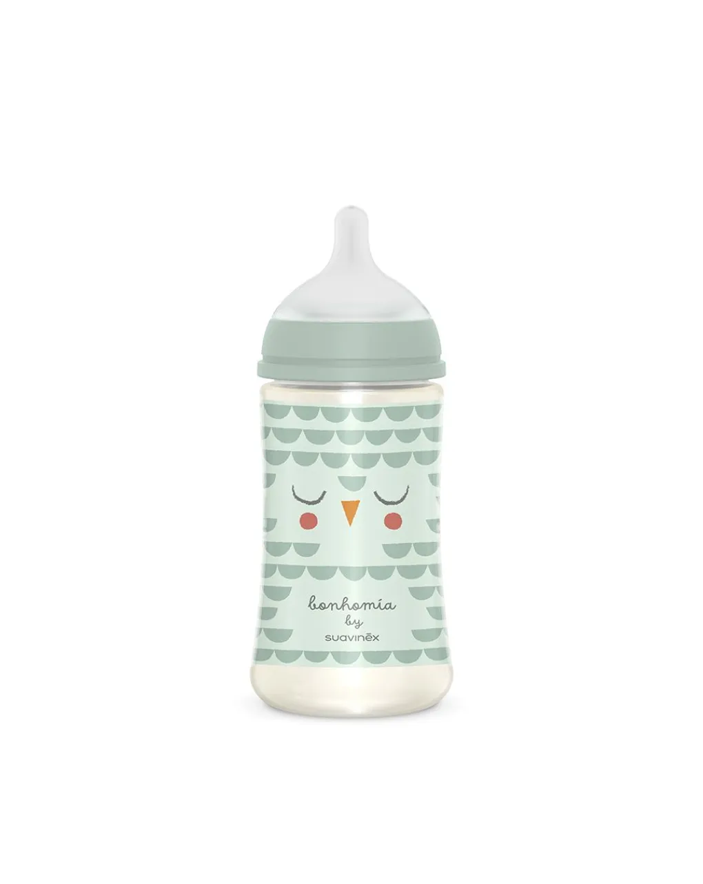 Suavinex Biberon-Biberon Bonhomia Con Tettarella Sx Pro +3 Mesi 270Ml Decoro Civetta Verde -