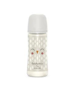 Suavinex Biberon-Biberon Bonhomia Con Tettarella Sx Pro +6 Mesi 360Ml Decoro Piuma Bianco -