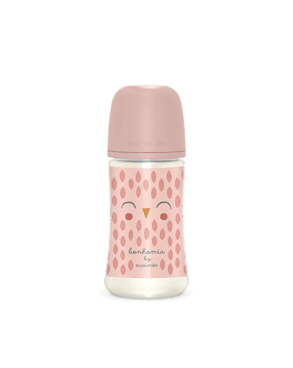 Suavinex Biberon-Biberon Bonhomia Con Tettarella Sx Pro +3 Mesi 270Ml Decoro Civetta Rosa -
