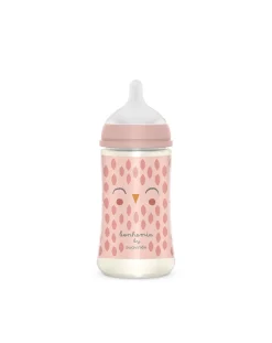 Suavinex Biberon-Biberon Bonhomia Con Tettarella Sx Pro +3 Mesi 270Ml Decoro Civetta Rosa -