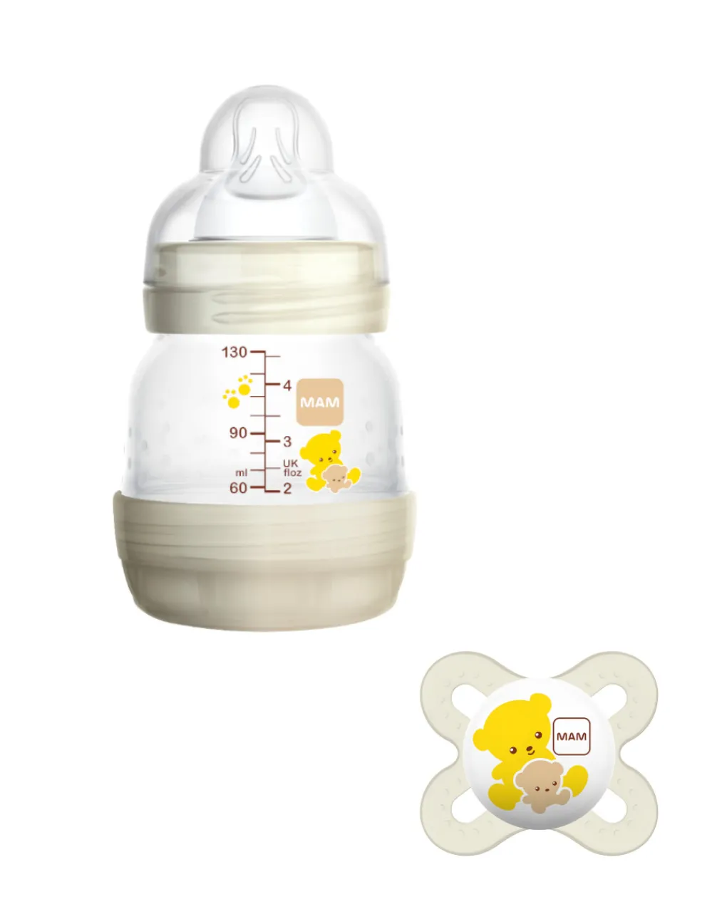 Mam Biberon-Biberon Easy Start 130Ml (Tetterella 0) + Succhietto Start Nano 0-2M