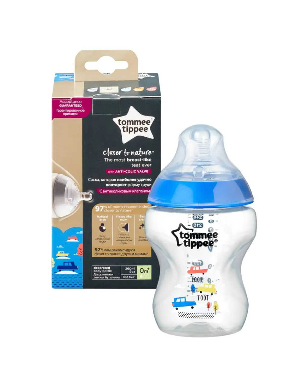 Tommee Tippee Biberon-Biberon Easy-Vent 260Ml Assortito