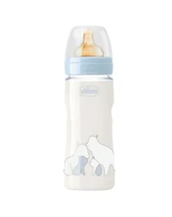 Chicco Biberon-Biberon Original Touch 330 Ml Azzurro Flusso Regolabilecaucciu