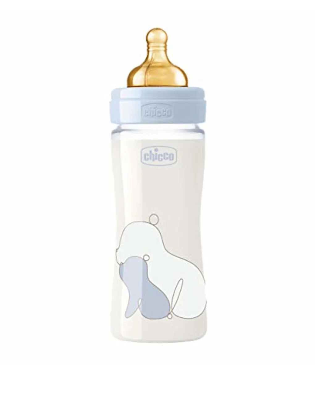 Chicco Biberon-Biberon Original Touch Vetro 240Ml Azzurro Flusso Lento Caucciu