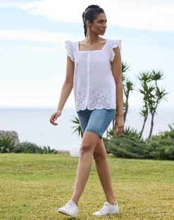 Prenatal Camicie E Bluse-Blusa Maniche Corte Sangallo