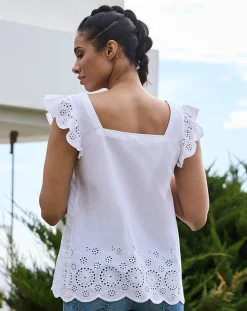 Prenatal Camicie E Bluse-Blusa Maniche Corte Sangallo