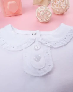 Prenatal Magliette Camicie E Body-Body Bimba Bianco Sangallo