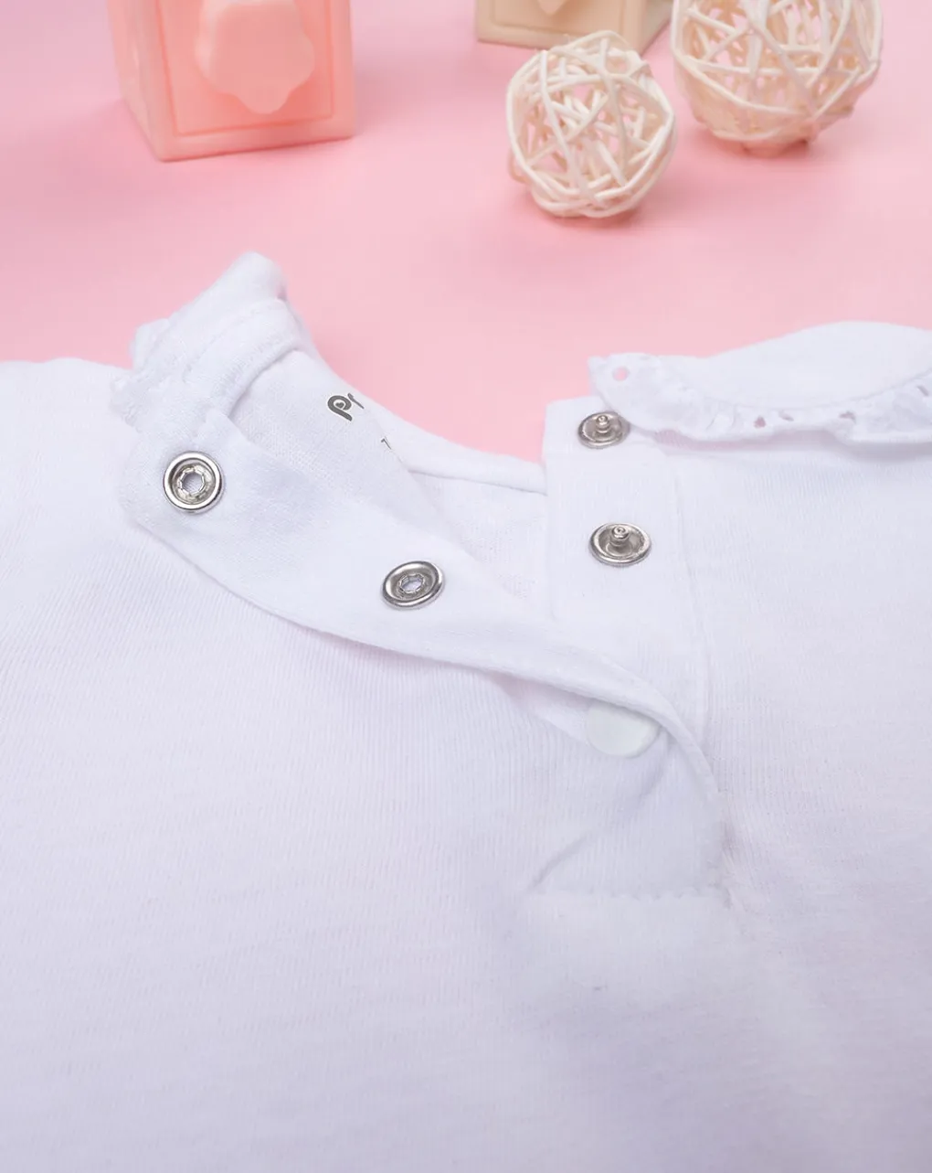 Prenatal Magliette Camicie E Body-Body Bimba Bianco Sangallo