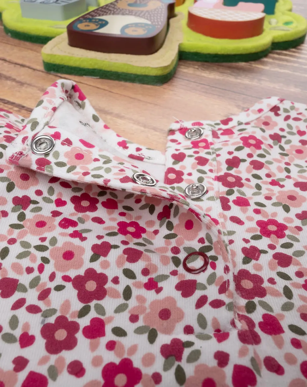 Prenatal Magliette Camicie E Body-Body Bimba In Jersey Fiori Allover