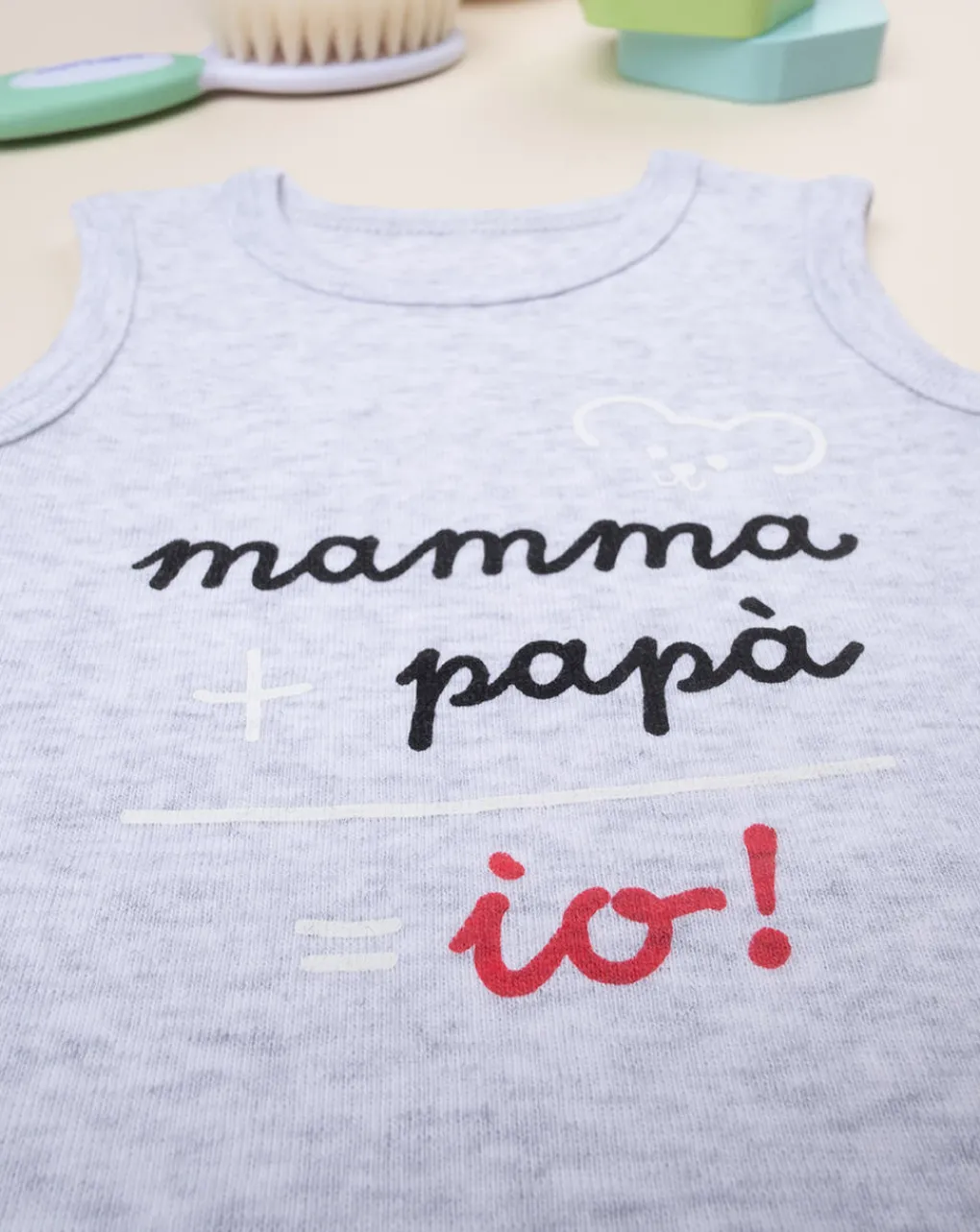 Prenatal Magliette E Body Intimi-Body Intimo Neonato Grigio Con Stampa