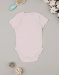 Prenatal Body Intimo E Calze-Body Mezze Maniche Bimba Rosa Con Stampa