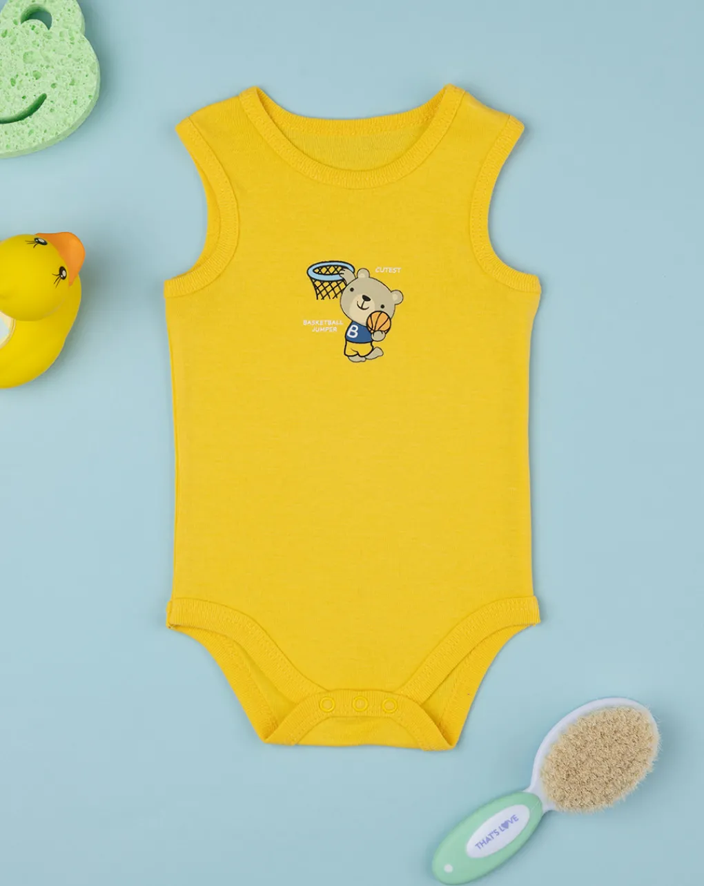 Prenatal Magliette E Body Intimi-Body Spalla Larga Neonato Con Stampa Giallo