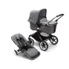 Bugaboo Trio E Duo-Fox 3 Navicella E Passeggino Telaio Graphitetessuti E Cappottina Grey Melange