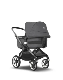 Bugaboo Trio E Duo-Fox 3 Navicella E Passeggino Telaio Graphitetessuti E Cappottina Grey Melange