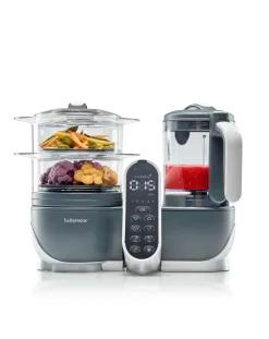 Babymoov Frullatori E Cuocipappa-Bundle Nutribaby(+) Grigio + 3 Babybols Gratuite
