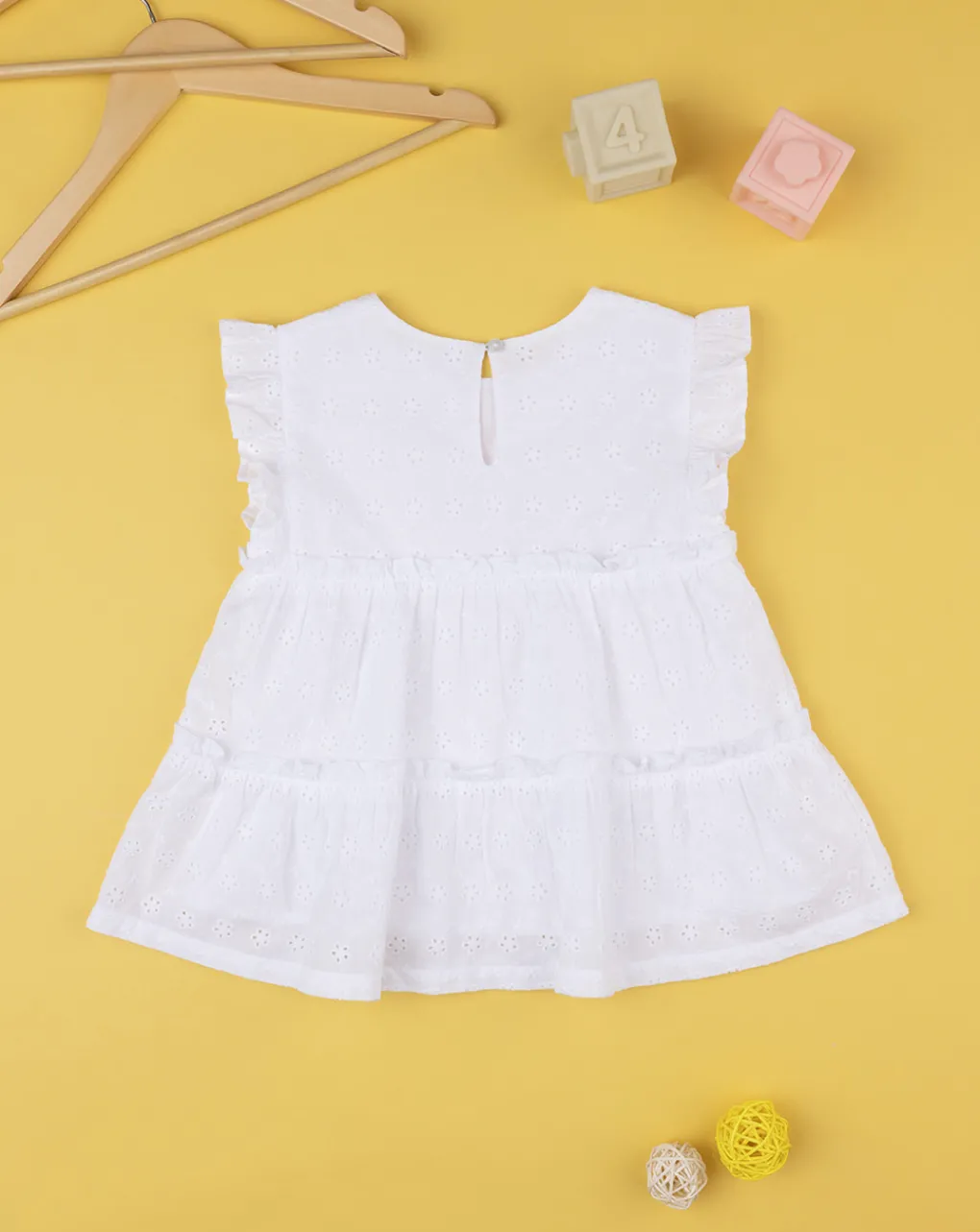 Prenatal Magliette E Camicie-Camicia Bimba Sangallo Bianca