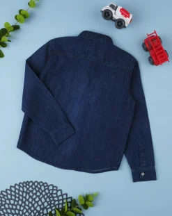 Prenatal Magliette E Camicie-Camicia Boy Blu Denim
