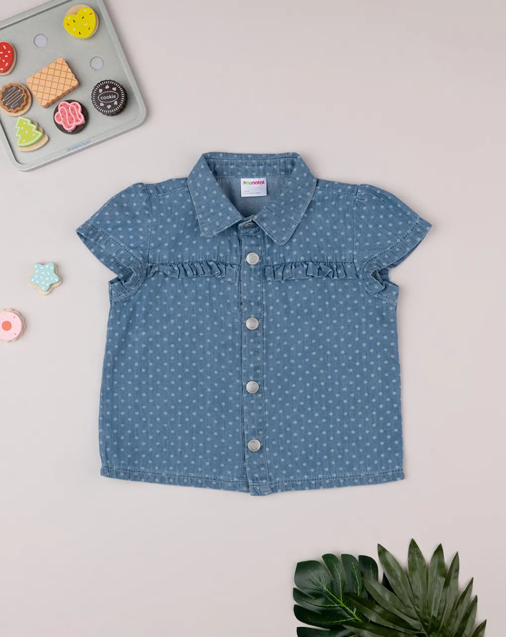 Prenatal Magliette E Camicie-Camicia Chambray Bimba Denim