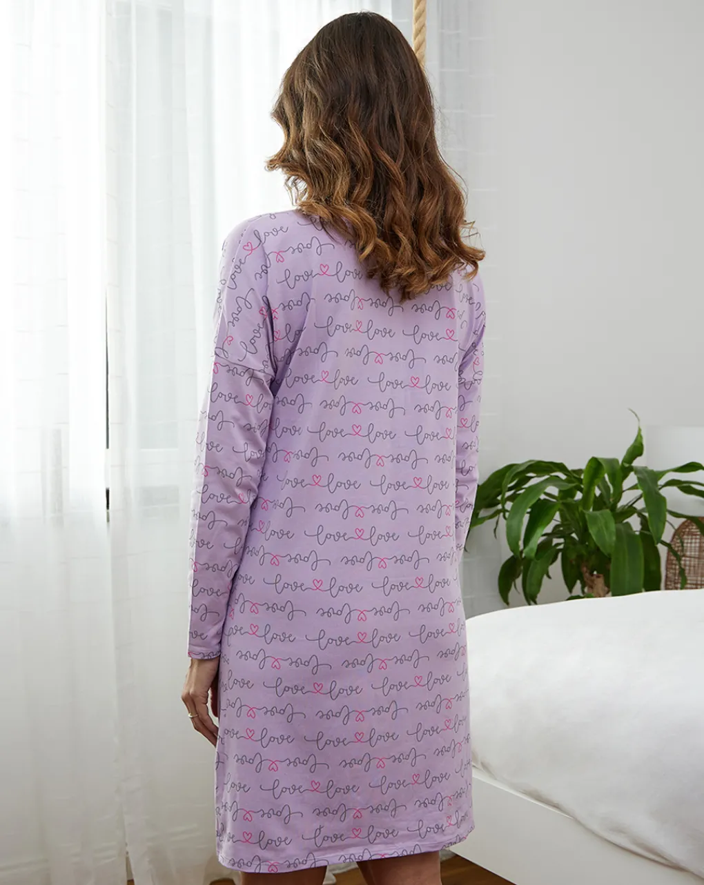 Prenatal Pigiami E Camicie Da Notte-Camicia Da Notte Premaman Allattamento Fantasia Love