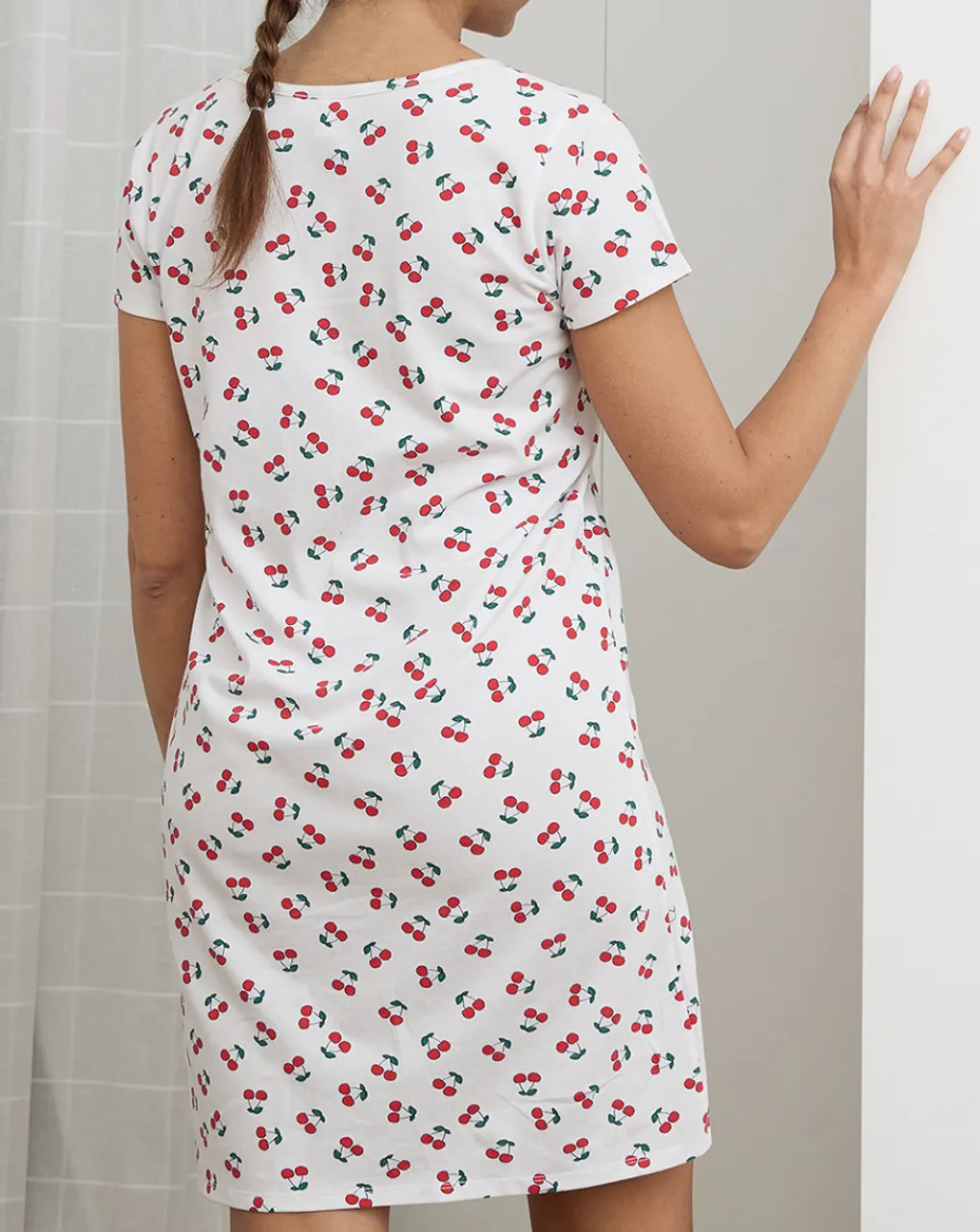 Prenatal Pigiami E Camicie Da Notte-Camicia Da Notte Premaman Allattamento Fantasia Ciliegie
