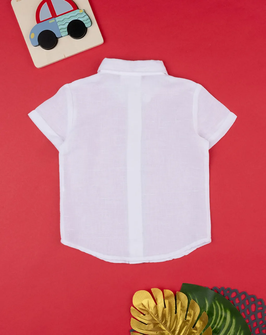 Prenatal Magliette Camicie E Body-Camicia Lino Bimbo Bianca