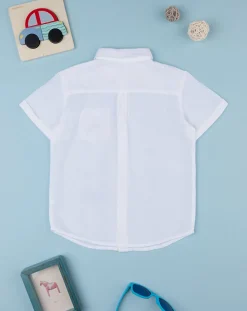 Prenatal Magliette E Camicie-Camicia Lino Bimbo Bianca
