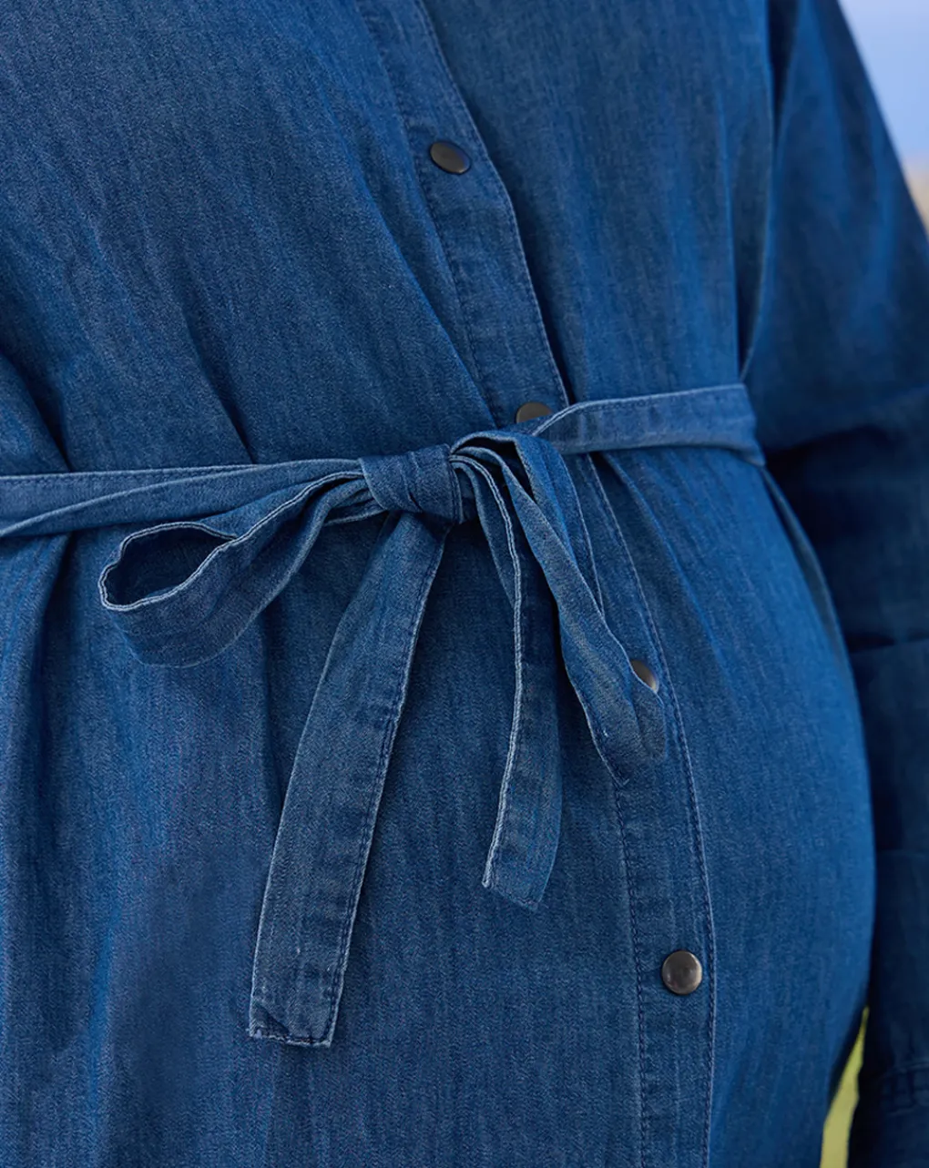 Prenatal Camicie E Bluse-Camicia Premaman Allattamento In Chambray