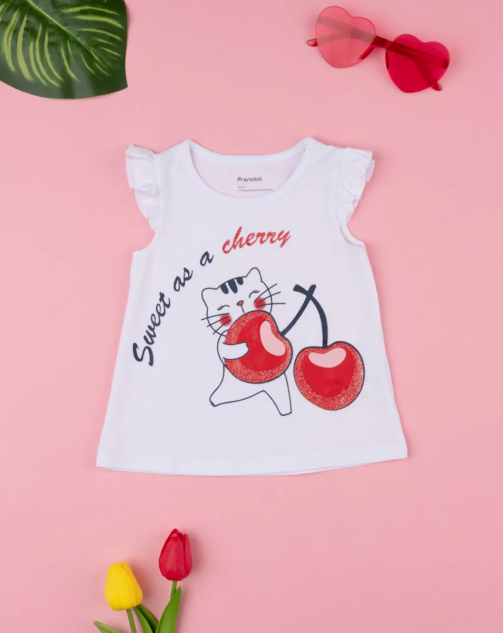 Prenatal Magliette Camicie E Body-Canotta Bimba Basic Con Stampa E Rouches