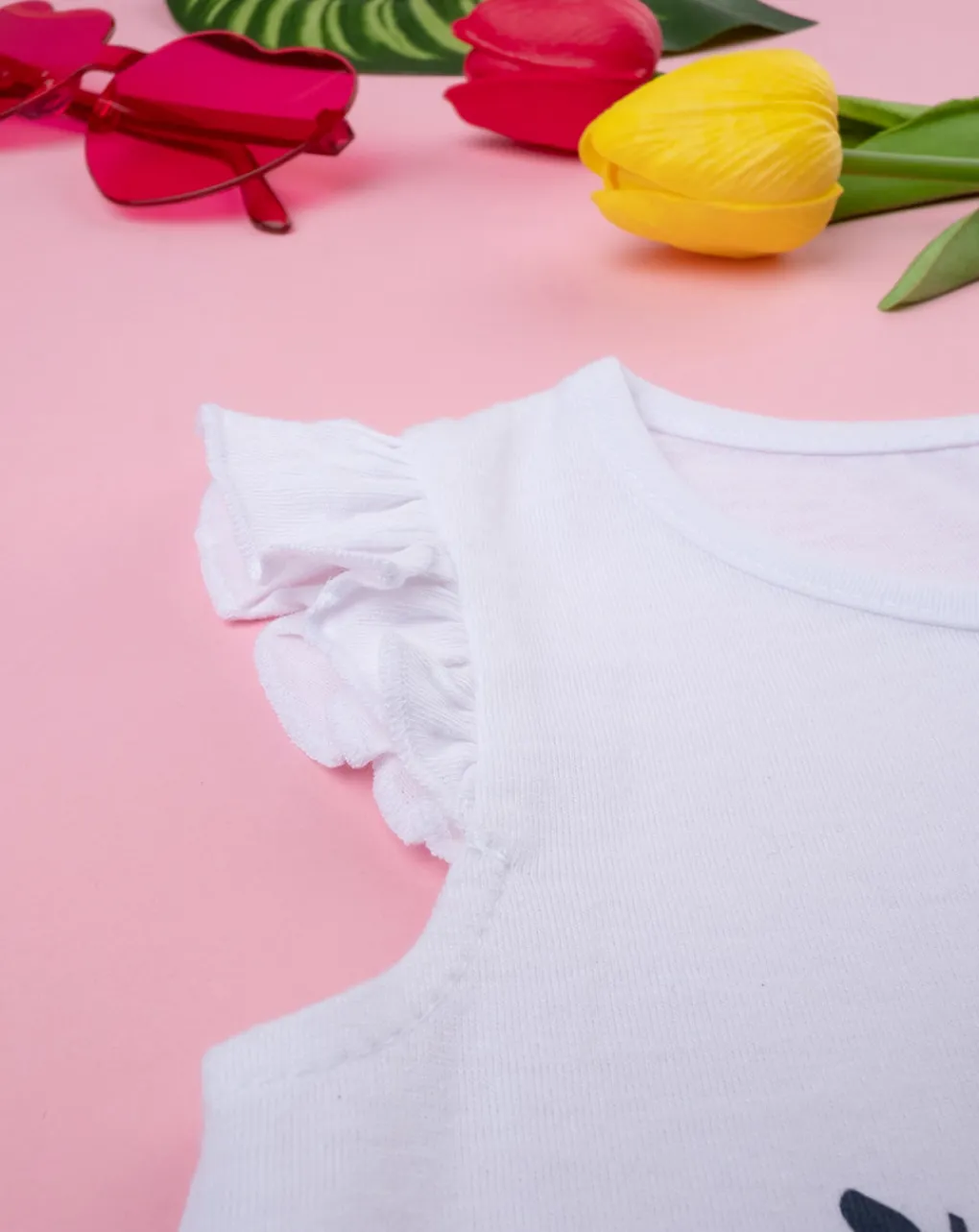 Prenatal Magliette Camicie E Body-Canotta Bimba Basic Con Stampa E Rouches