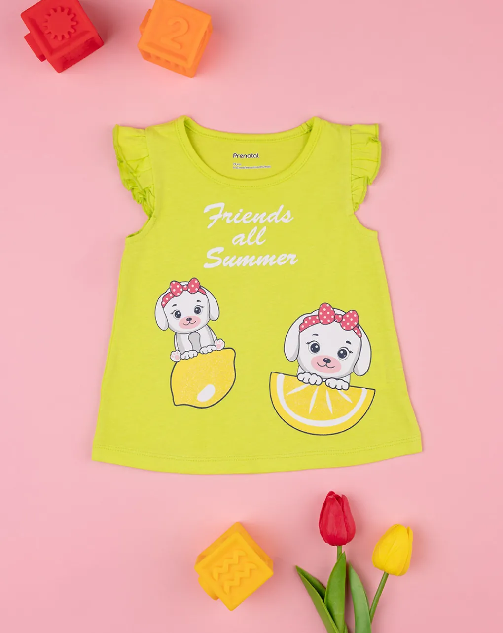 Prenatal Magliette Camicie E Body-Canotta Bimba Verde "Summer”