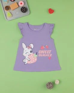 Prenatal Magliette Camicie E Body-Canotta Bimba Viola "Sweet Summer”