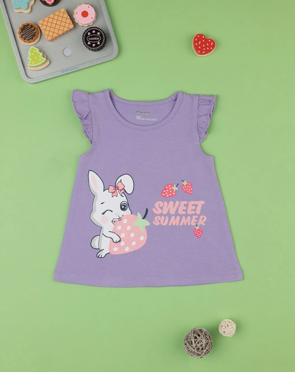 Prenatal Magliette Camicie E Body-Canotta Bimba Viola "Sweet Summer”