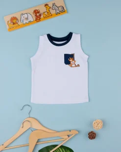 Prenatal Magliette Camicie E Body-Canotta Bimbo Bianca/Blu