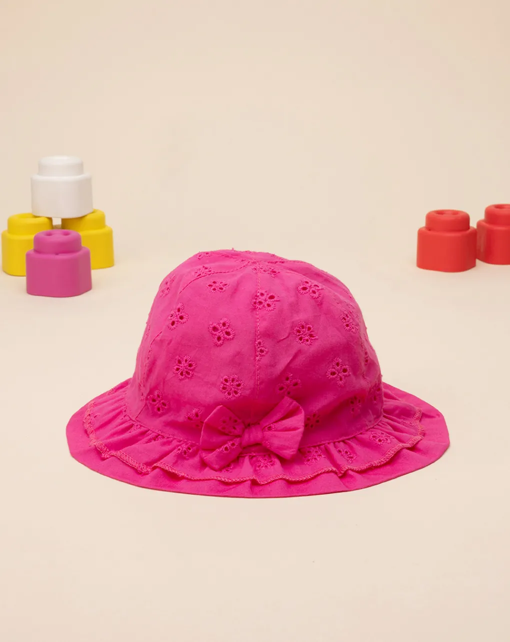 Prenatal Cappelli E Accessori-Cappello Bimba Fucsia Sangallo