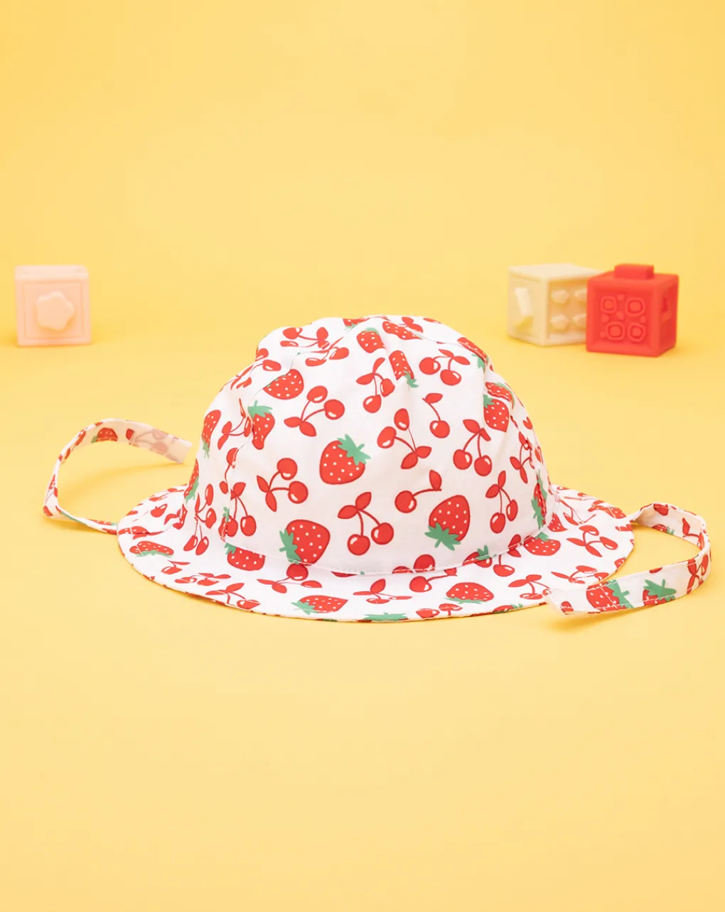 Prenatal Cappellini Cuffiette E Muffole-Cappello Estivo Bimba "Fragole”