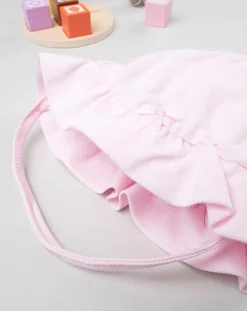 Prenatal Cappellini Cuffiette E Muffole-Cappello In Piquet Con Fiocchi