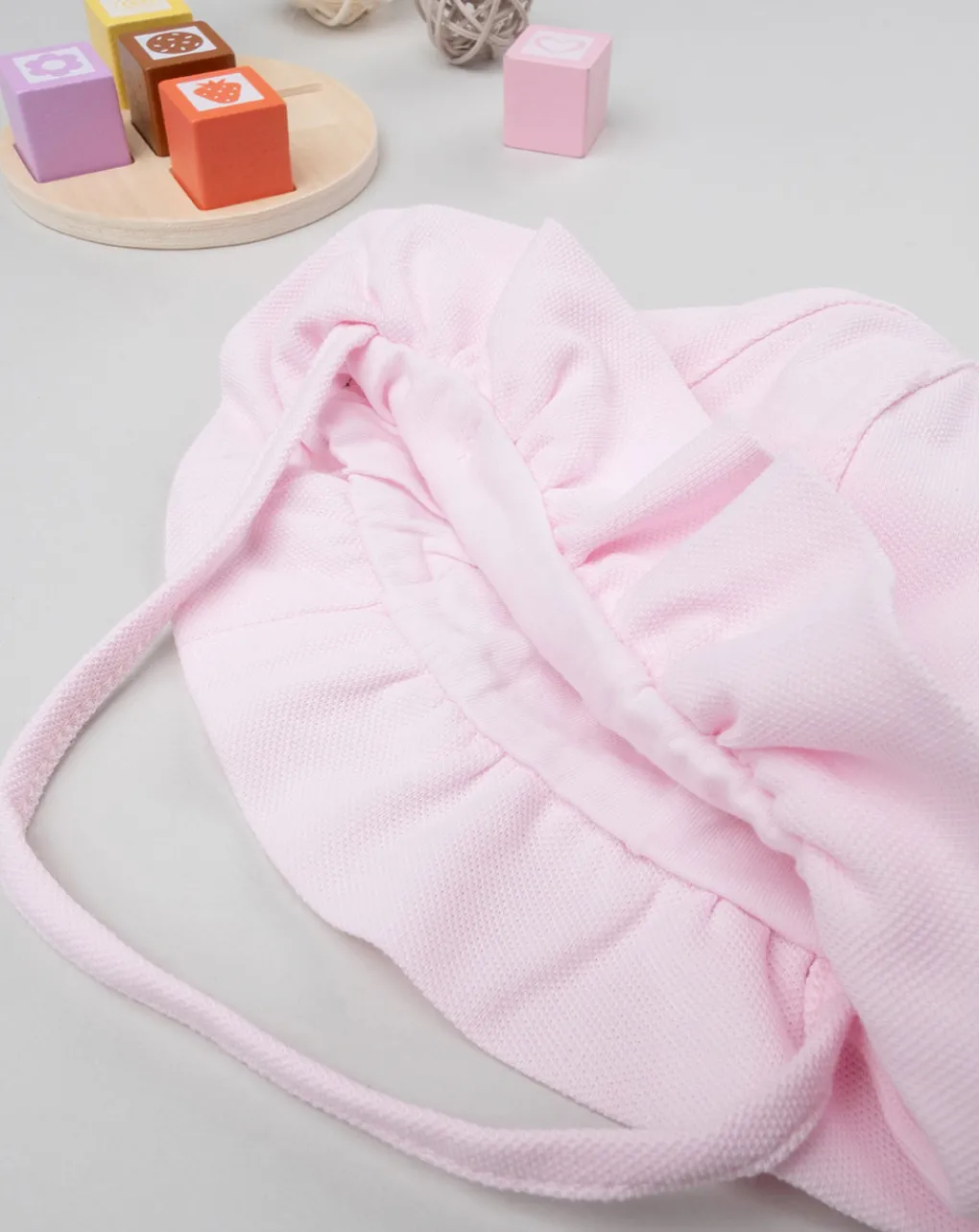 Prenatal Cappellini Cuffiette E Muffole-Cappello In Piquet Con Fiocchi
