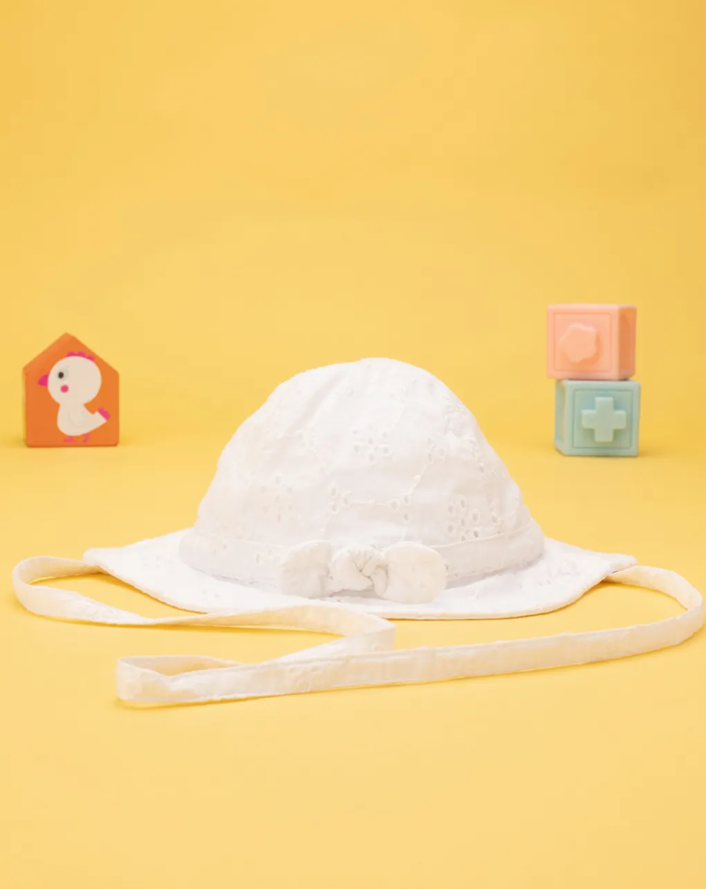 Prenatal Cappellini Cuffiette E Muffole-Cappello Neonata Bianco Sangallo