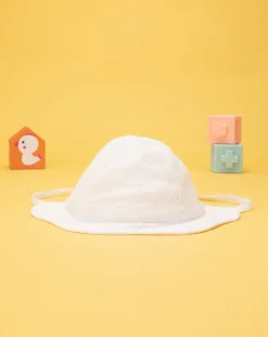 Prenatal Cappellini Cuffiette E Muffole-Cappello Neonata Bianco Sangallo