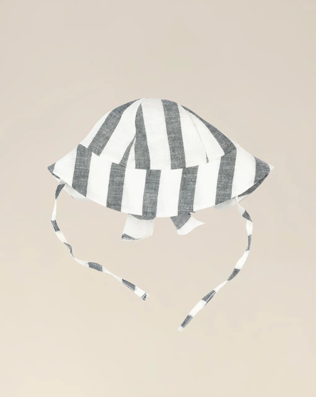 Prenatal Cappellini Cuffiette E Muffole-Cappello Per Neonata A Righe In Lino