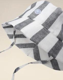 Prenatal Cappellini Cuffiette E Muffole-Cappello Per Neonato A Righe In Lino