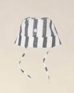 Prenatal Cappellini Cuffiette E Muffole-Cappello Per Neonato A Righe In Lino